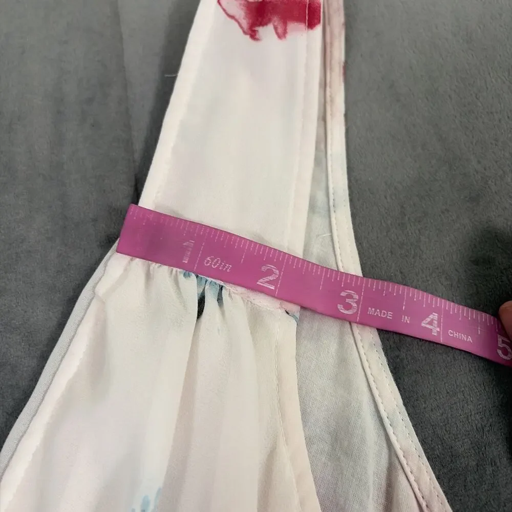Free People Mini Dress Free Swinging Floral Sheer Boho Light Pink Small Charity - Picture 6 of 9